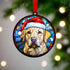 Labrador Yellow in Santa Hat Suncatcher Decoration